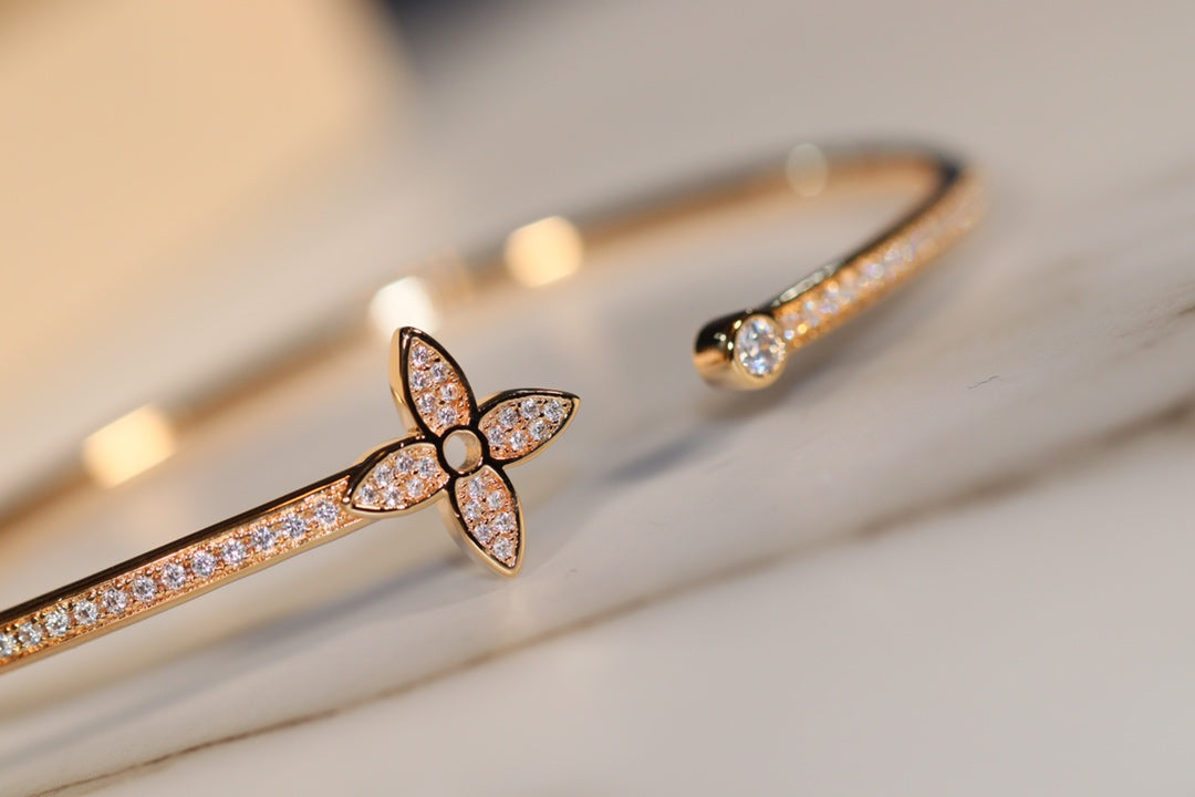 [⭐Seralia]IDYLLE GOLD OPEN BRACELET DIAMOND PAVED