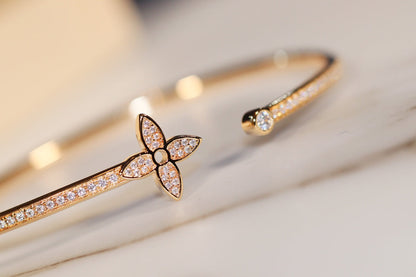 [⭐Seralia]IDYLLE GOLD OPEN BRACELET DIAMOND PAVED