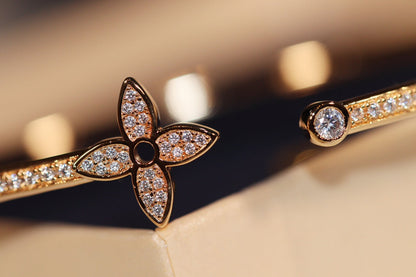 [⭐Seralia]IDYLLE GOLD OPEN BRACELET DIAMOND PAVED