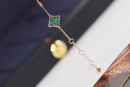 [⭐Seralia]STAR AND SUN 4 MOTIF PINK GOLD MALACHITE BRACELET