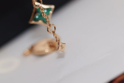 [⭐Seralia]STAR AND SUN 4 MOTIF PINK GOLD MALACHITE BRACELET