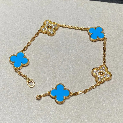 [⭐Seralia] CLOVER 5 MOTIF BLUE AGATE BRACELET COLLECTION