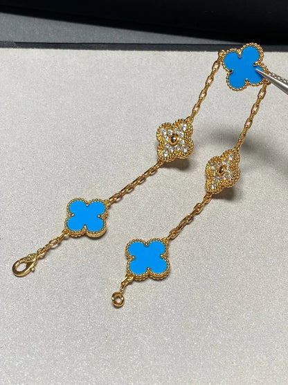 [⭐Seralia] CLOVER 5 MOTIF BLUE AGATE BRACELET COLLECTION