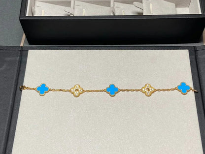 [⭐Seralia] CLOVER 5 MOTIF BLUE AGATE BRACELET COLLECTION
