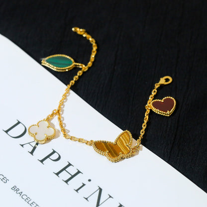 [⭐Seralia]LUCKY SPRING 5 MOTIF GOLD BRACELET