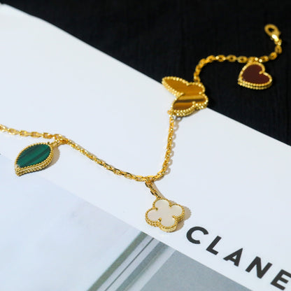[⭐Seralia]LUCKY SPRING 5 MOTIF GOLD BRACELET