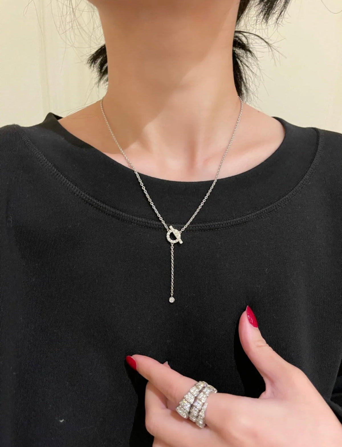 [⭐Seralia]FINESSE SILVER DIAMOND NECKLACE