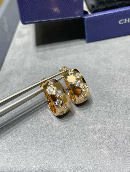 [⭐Seralia]BEE LOVE DIAMOND HOOP EARRINGS
