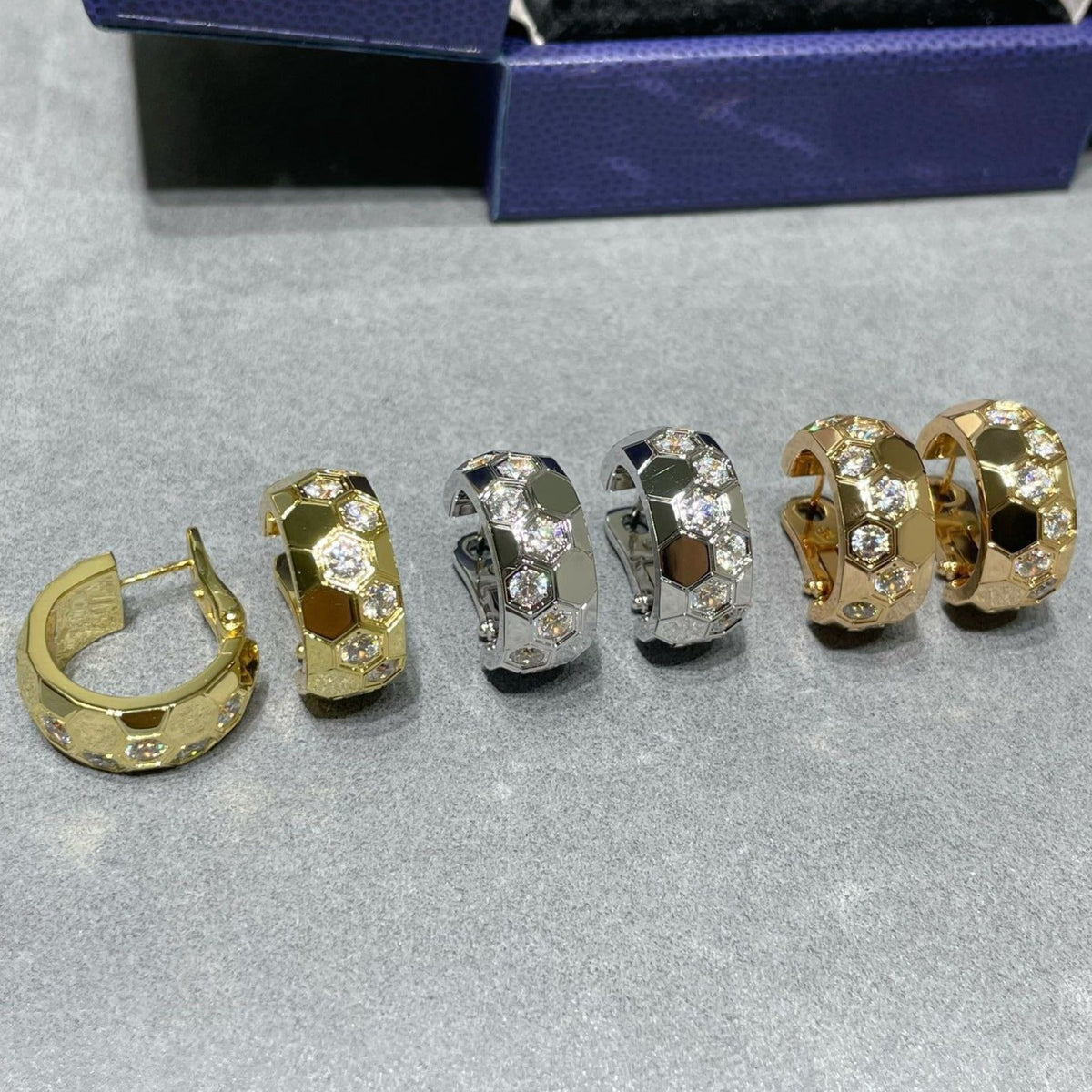 [⭐Seralia]BEE LOVE DIAMOND HOOP EARRINGS