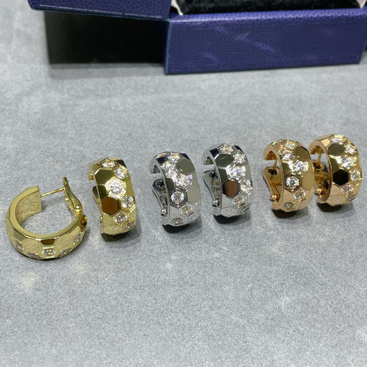 [⭐Seralia]BEE LOVE DIAMOND HOOP EARRINGS