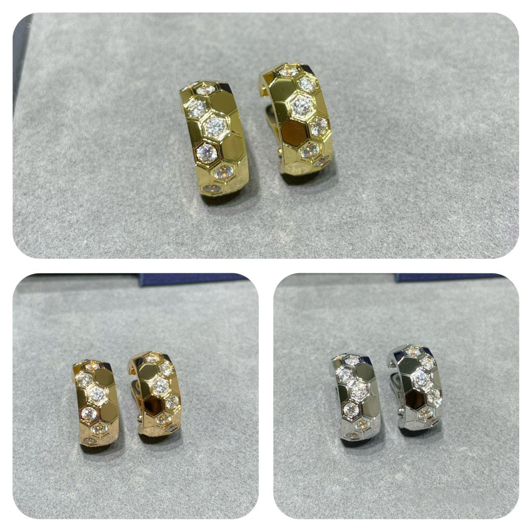 [⭐Seralia]BEE LOVE DIAMOND HOOP EARRINGS