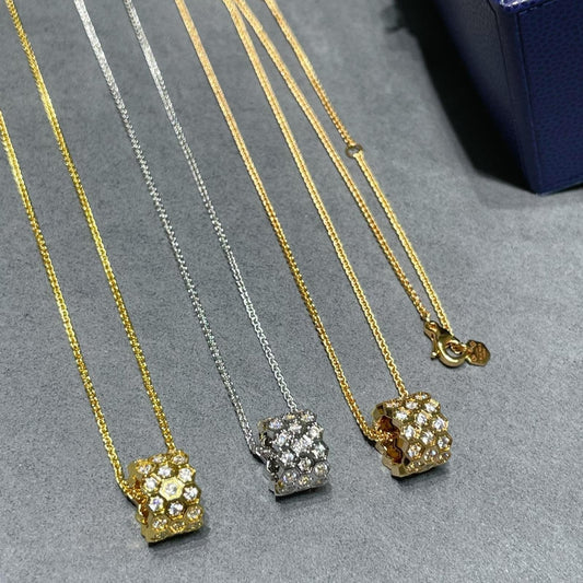 [⭐Seralia]BEE LOVE DIAMOND PAVED 3 ROW NECKLACE