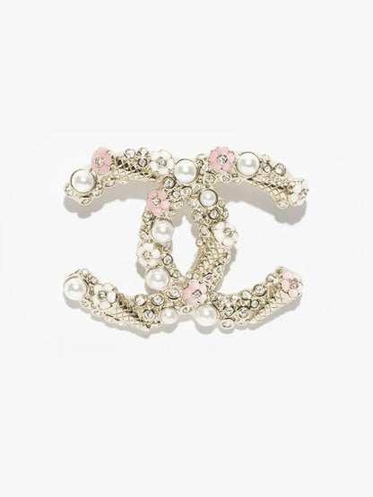 [⭐Seralia]26C Pink-White Enamel Ice Cream Cone Double C Brooch
