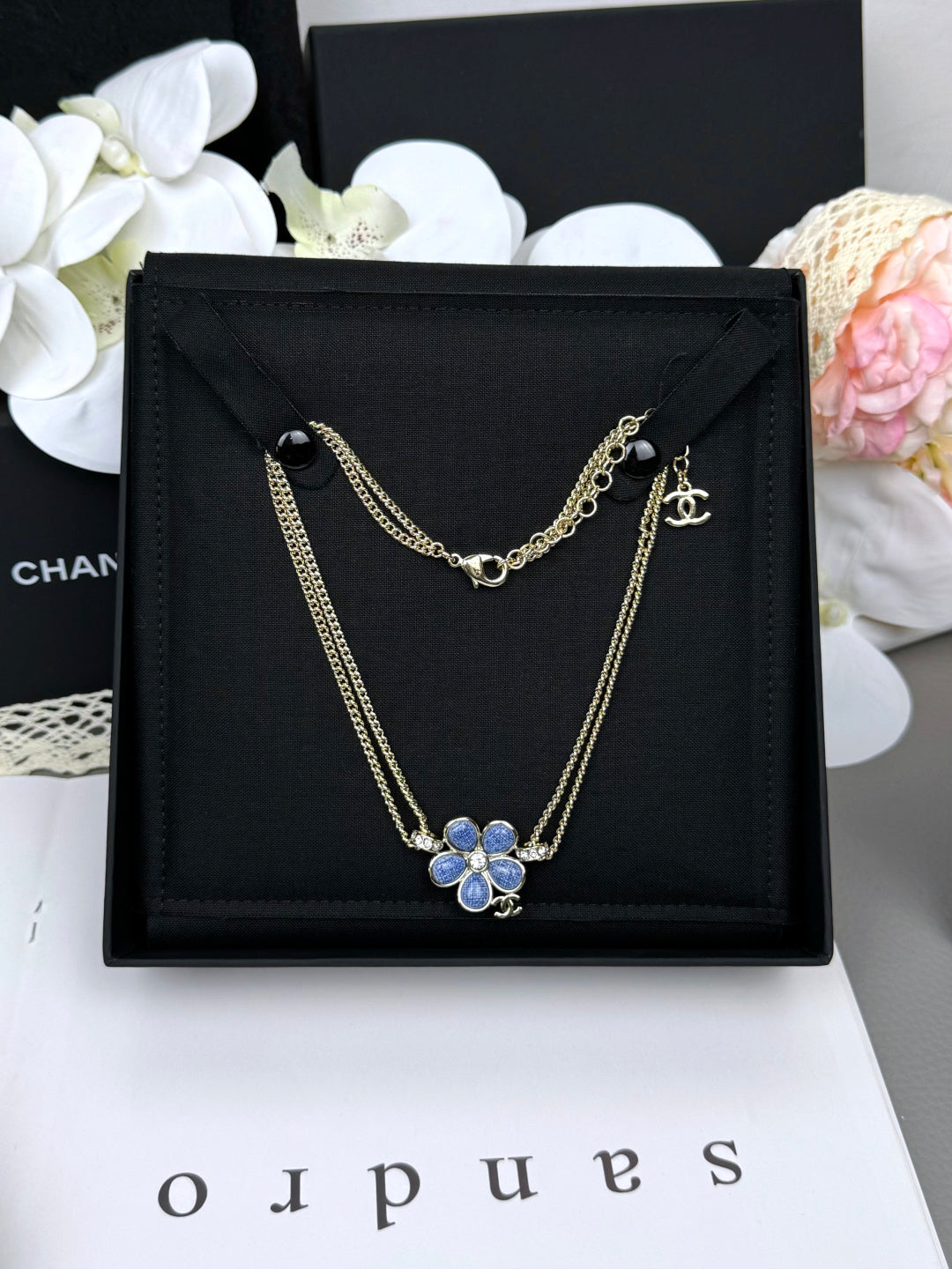 [⭐Seralia]New Blue Floral Double-Layer Necklace
