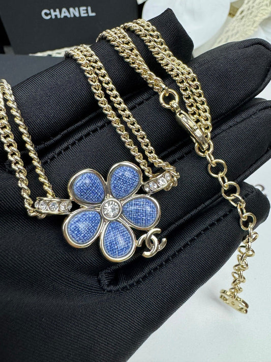 [⭐Seralia]New Blue Floral Double-Layer Necklace