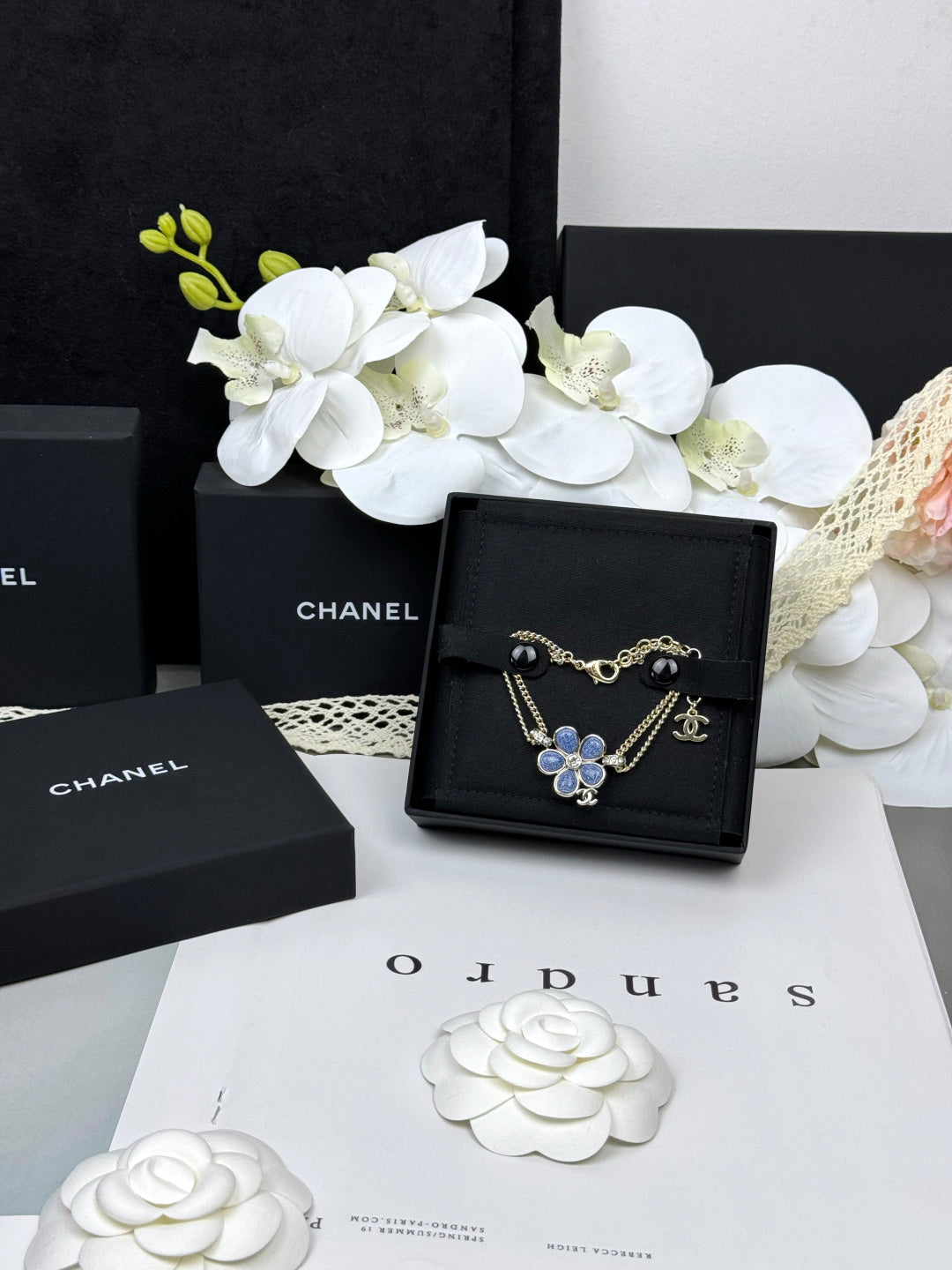 [⭐Seralia]VOLTE New Blue Floral Double-Layer Bracelet