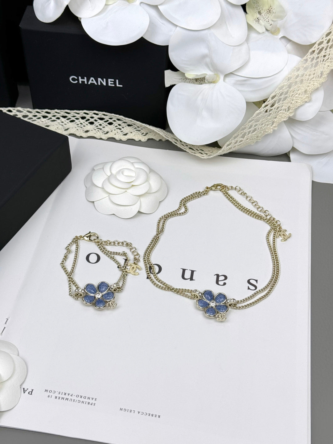 [⭐Seralia]VOLTE New Blue Floral Double-Layer Bracelet