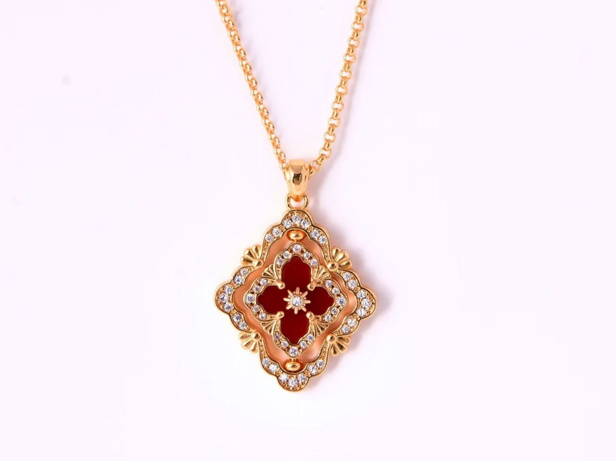 [⭐Seralia] B.C.L ENAMEL ROTATING SINGLE-DIAMOND NECKLACE（Various colors）