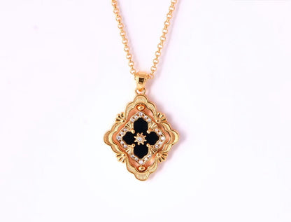 [⭐Seralia] B.C.L ENAMEL ROTATING SINGLE-DIAMOND NECKLACE（Various colors）
