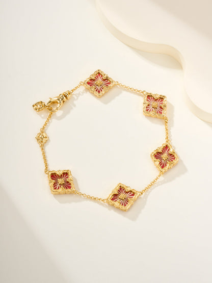 [⭐Seralia]B.C.L ENAMELED Five-Flower Bracelet（Various Colors)