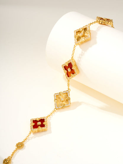 [⭐Seralia]B.C.L ENAMELED Five-Flower Bracelet（Various Colors) BIG SIZE