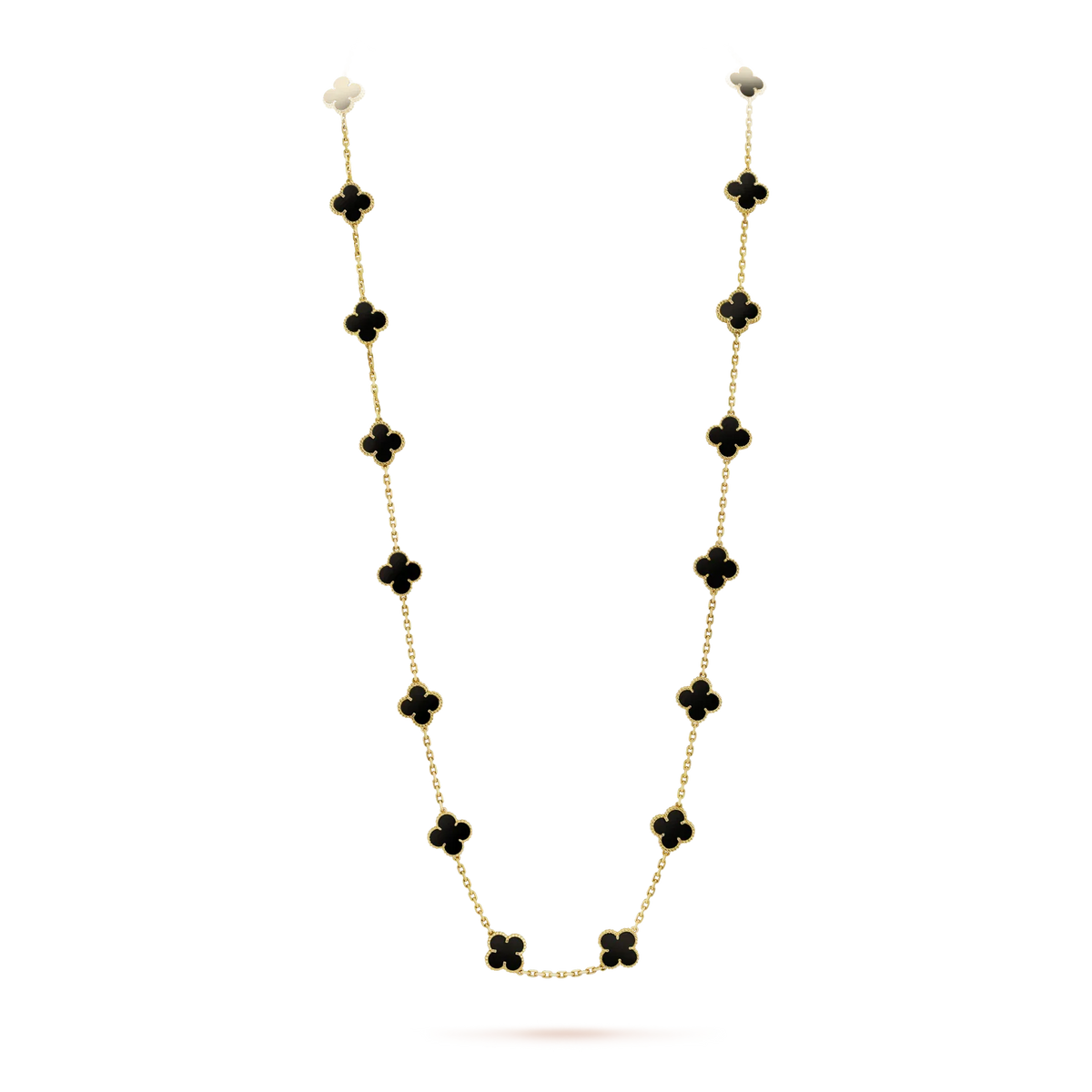 [⭐Seralia]CLOVER 20 MOTIFS ONYX NECKLACE