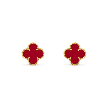 [⭐Seralia]CLOVER MEDIUM 1 MOTIFS CARNELIAN  EARRINGS