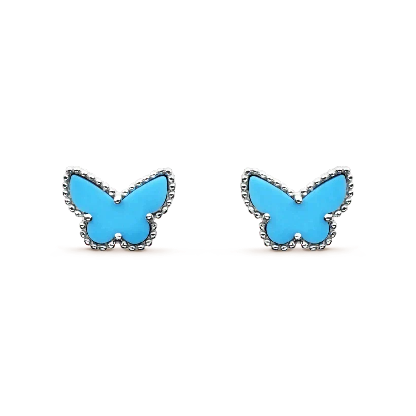 [⭐Seralia]BUTTERFLY TURQUOISE EARRINGS SILVER