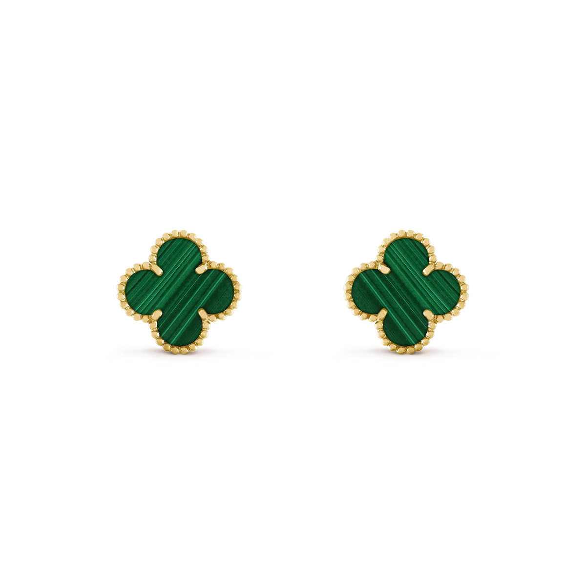 [⭐Seralia]CLOVER MEDIUM 1 MOTIFS MALACHITE  EARRINGS