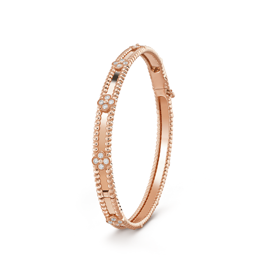 [⭐Seralia]CLOVER BRACELET 4MM DIAMONDS