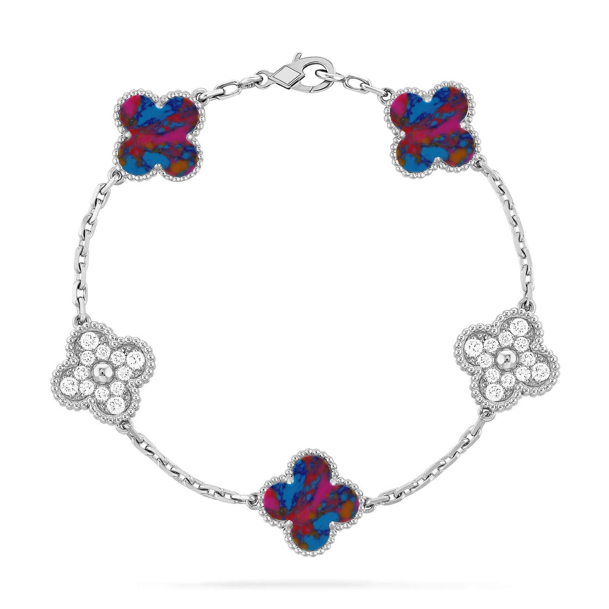 [⭐Seralia]CLOVER 5 MOTIF COLOR GEMSTONES BRACELET COLLECTION