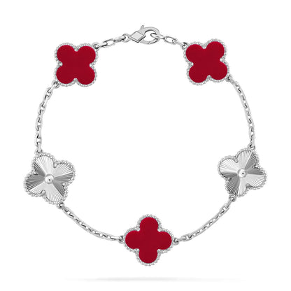 [⭐Seralia] CLOVER 5 MOTIF RED CORNELIAN BRACELET COLLECTION