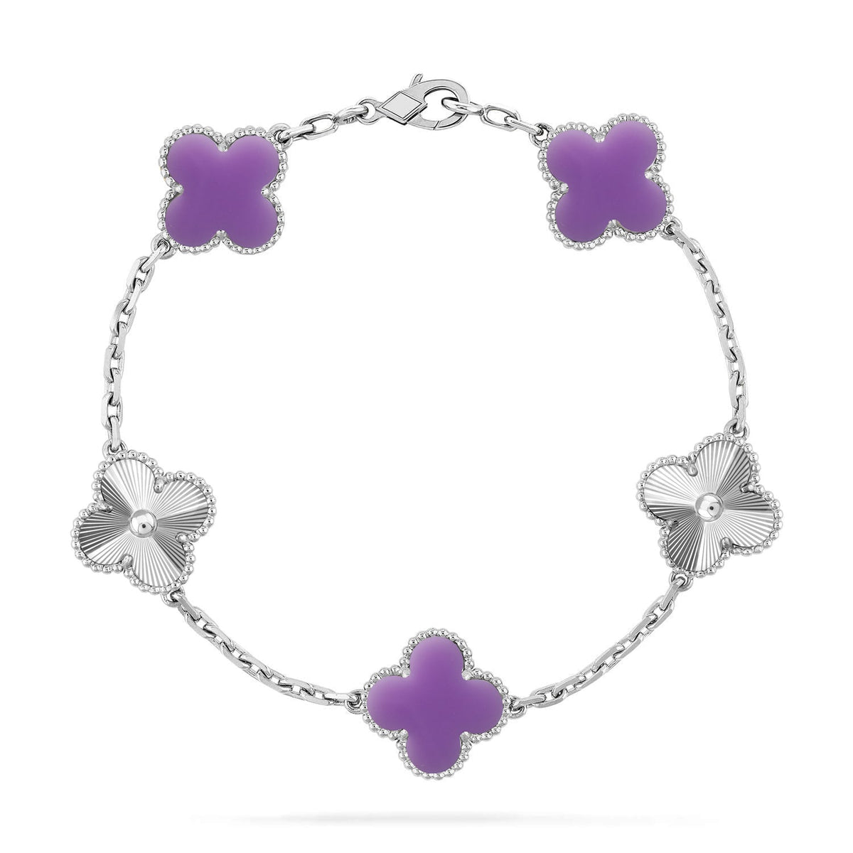 [⭐Seralia]CLOVER 5 MOTIF LIGHT PURPLE BRACELET COLLECTION