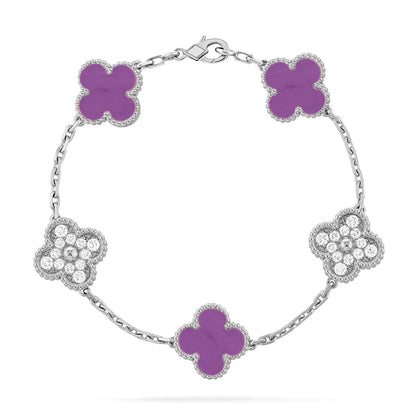 [⭐Seralia] CLOVER 5 MOTIF VIOLET BRACELET COLLECTION