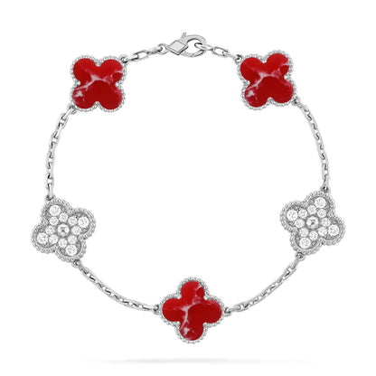 [⭐Seralia]CLOVER 5 MOTIF RED PATTERN BRACELET COLLECTION