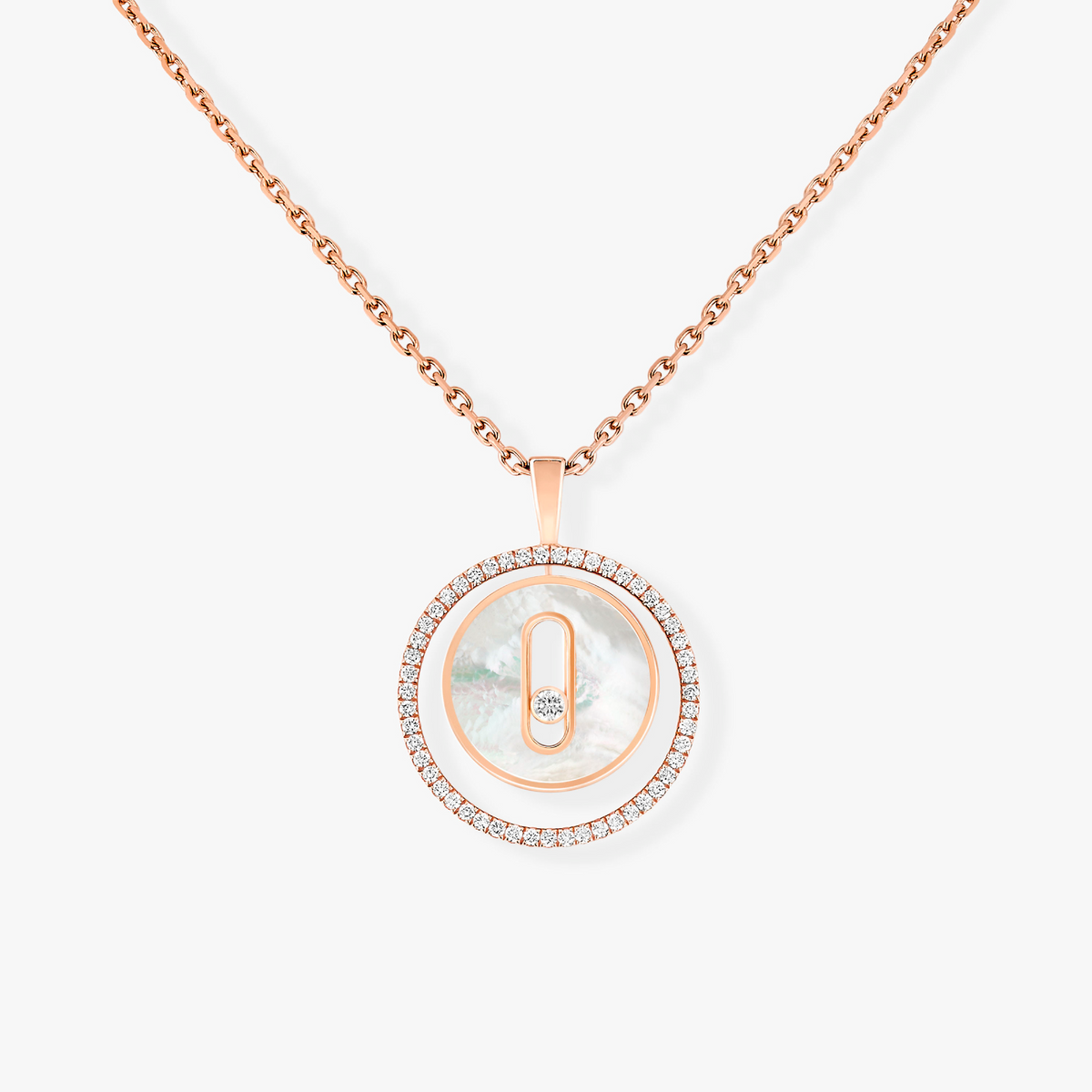 [⭐Seralia]Demo MOVE 1 DIAMOND WHITE MOTHER OF PEARL PINK GOLD DIAMOND NECKLACE