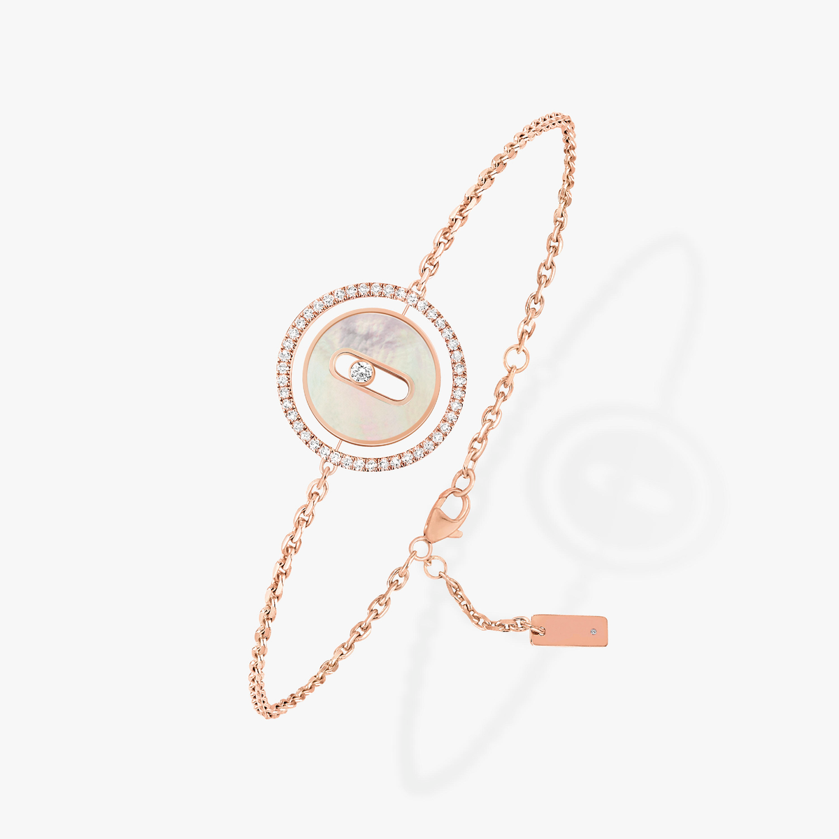 [⭐Seralia]Demo MOVE WHITE MOTHER OF PEARL PINK GOLD DIAMOND BRACELET