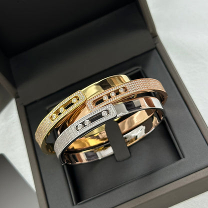 [⭐Seralia]Move Noa Rose Gold Pavé Diamond Bangle Bracelet