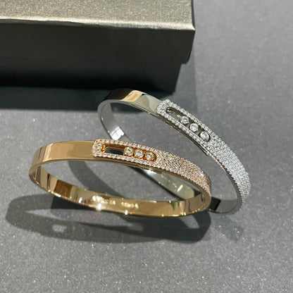 [⭐Seralia]Move Noa Rose Gold Pavé Diamond Bangle Bracelet