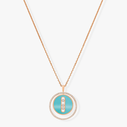 [⭐Seralia]Demo MOVE 3 DIAMONDS TURQUOISE PINK GOLD DIAMOND NECKLACE