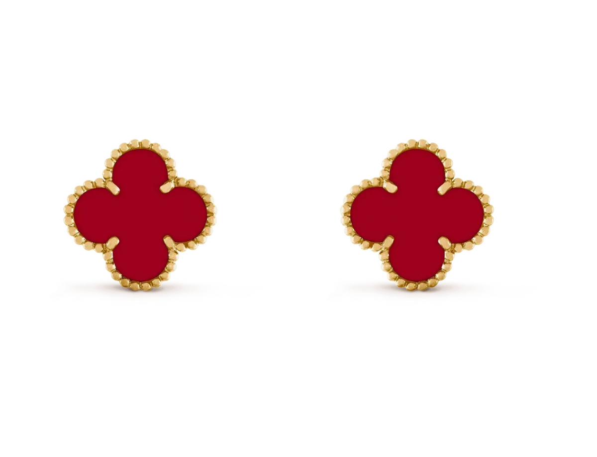 [⭐Seralia] CLOVER 20MM RED AGATE EARRINGS