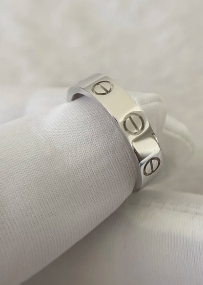 [⭐Seralia]LOVE RING 4MM 1 DIAMOND SILVER