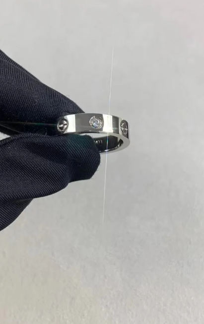 [⭐Seralia]LOVE RING 4MM 1 DIAMOND SILVER