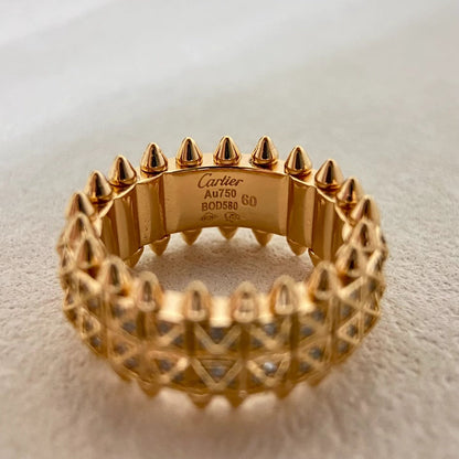 [⭐Seralia]CLASH DOUBLE-ROW RIVET RING WITH DIAMOND SETTING