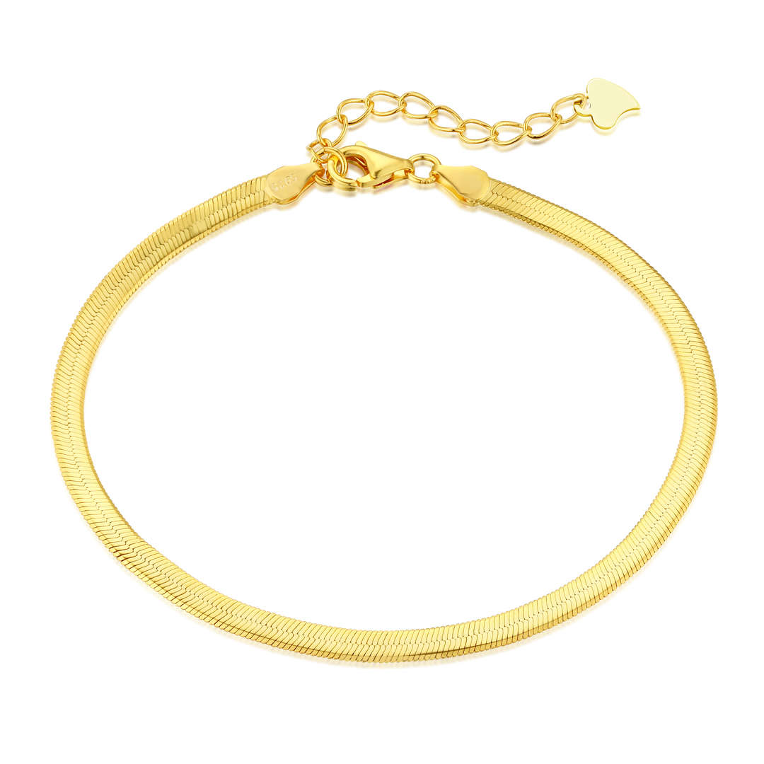 [Lucky Jewelry]Flat Snake Bone Chain Blade Necklace