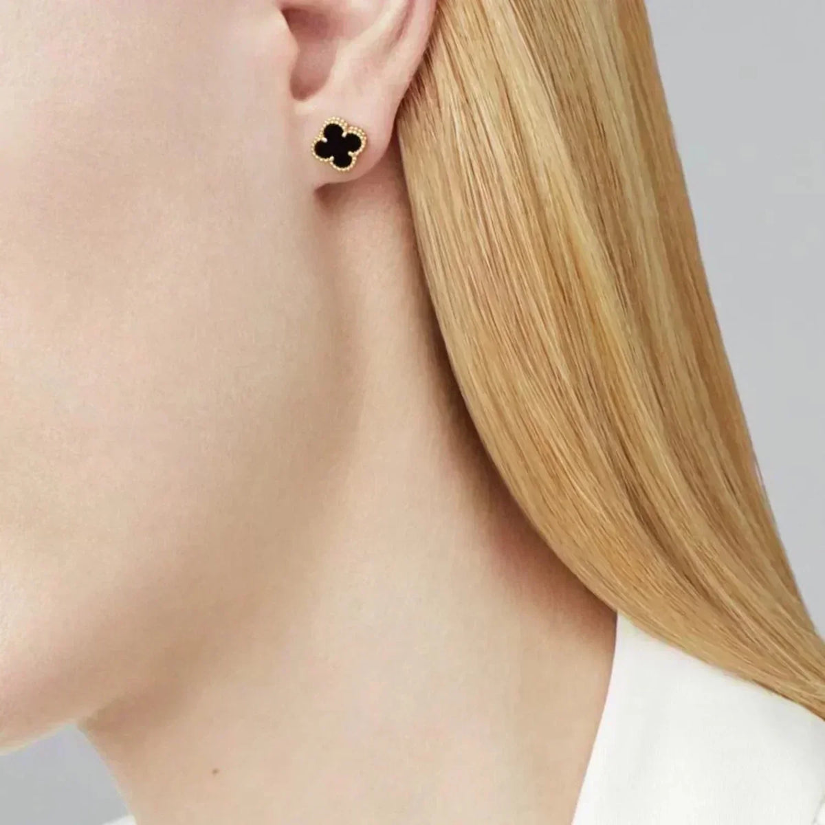 [⭐Seralia]CLOVER MINI 9.5MM BLACK MOP EARRINGS