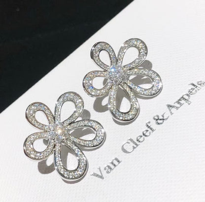 [⭐Seralia]FLOWERLACE EARRINGS FULL DIAMONDS