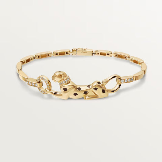 [⭐Seralia]PANTHERE HALF DIAMOND ON CHAIN BRACELET