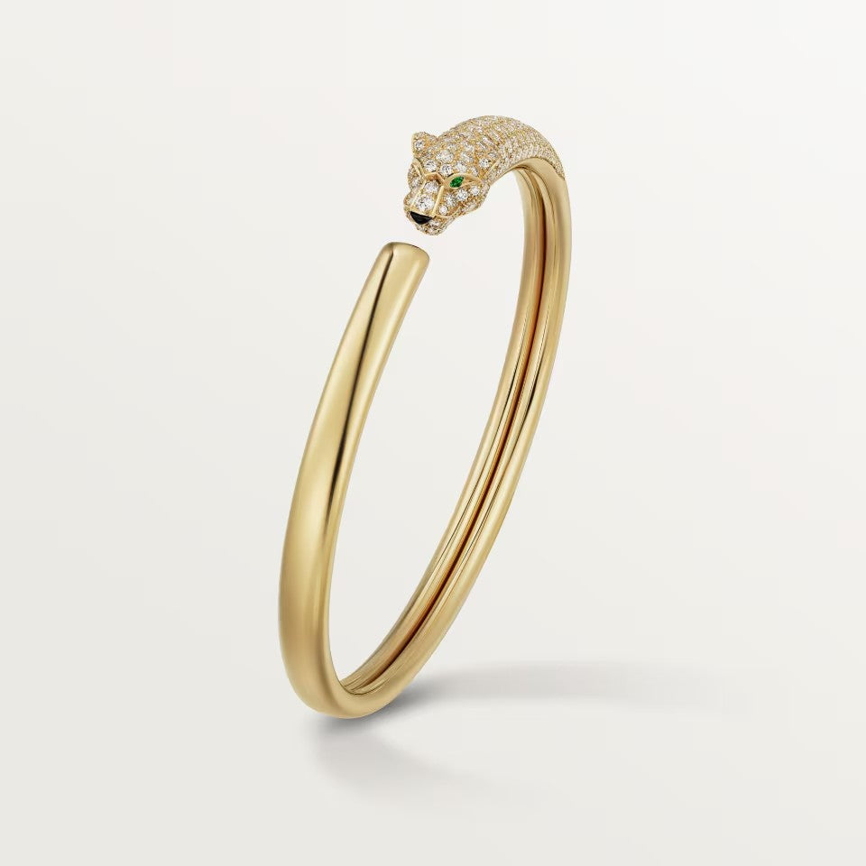 [⭐Seralia]PANTHERE HALF DIAMOND OPEN BRACELET