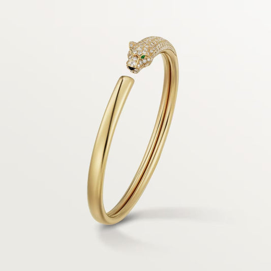 [⭐Seralia]PANTHERE HALF DIAMOND OPEN BRACELET